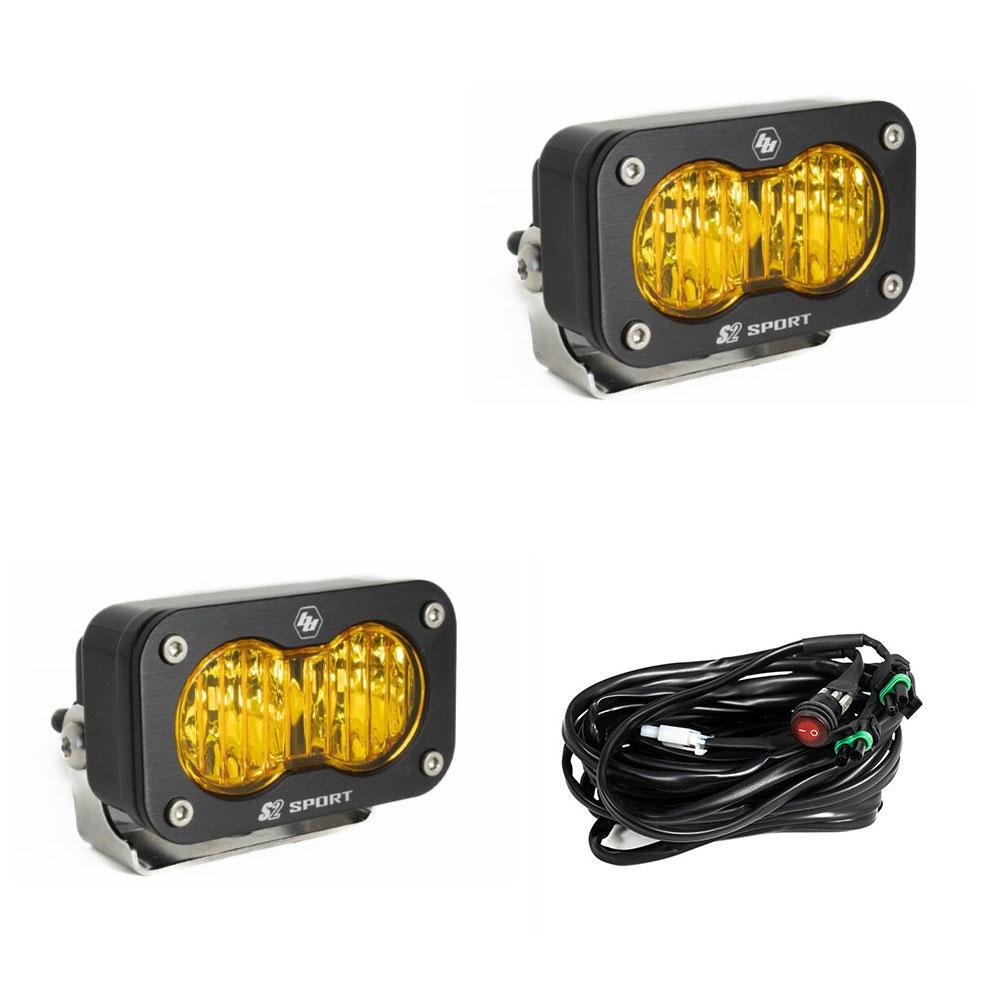 Baja Designs S2 Sport Light Pod Pair, Wide Cornering (Amber 